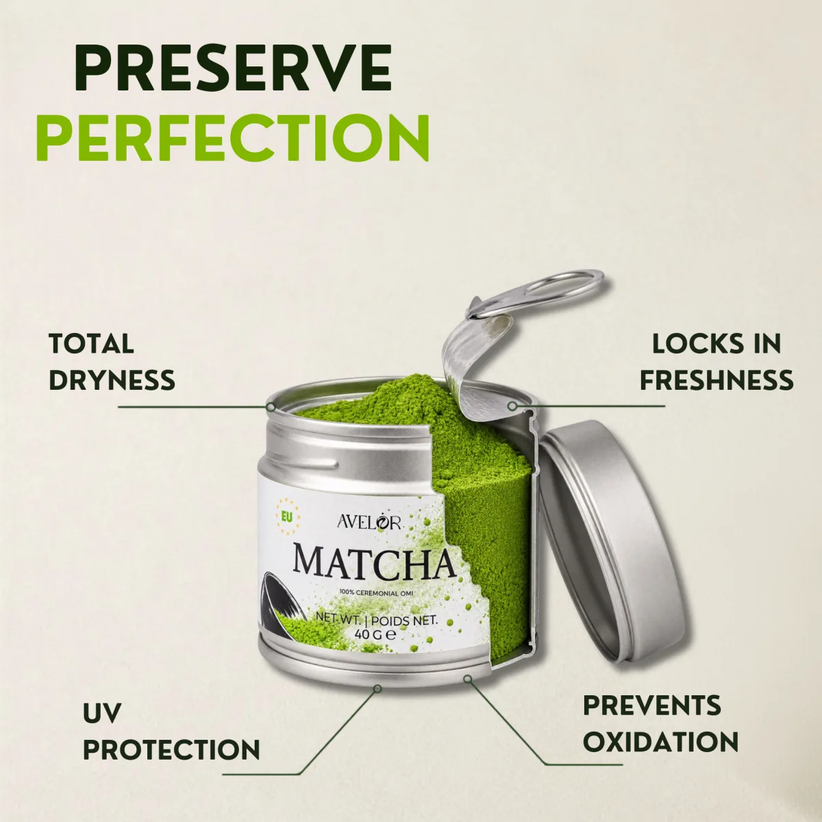 AVELOR OMI · Ceremoniální matcha 40 g — zdjęcie 5